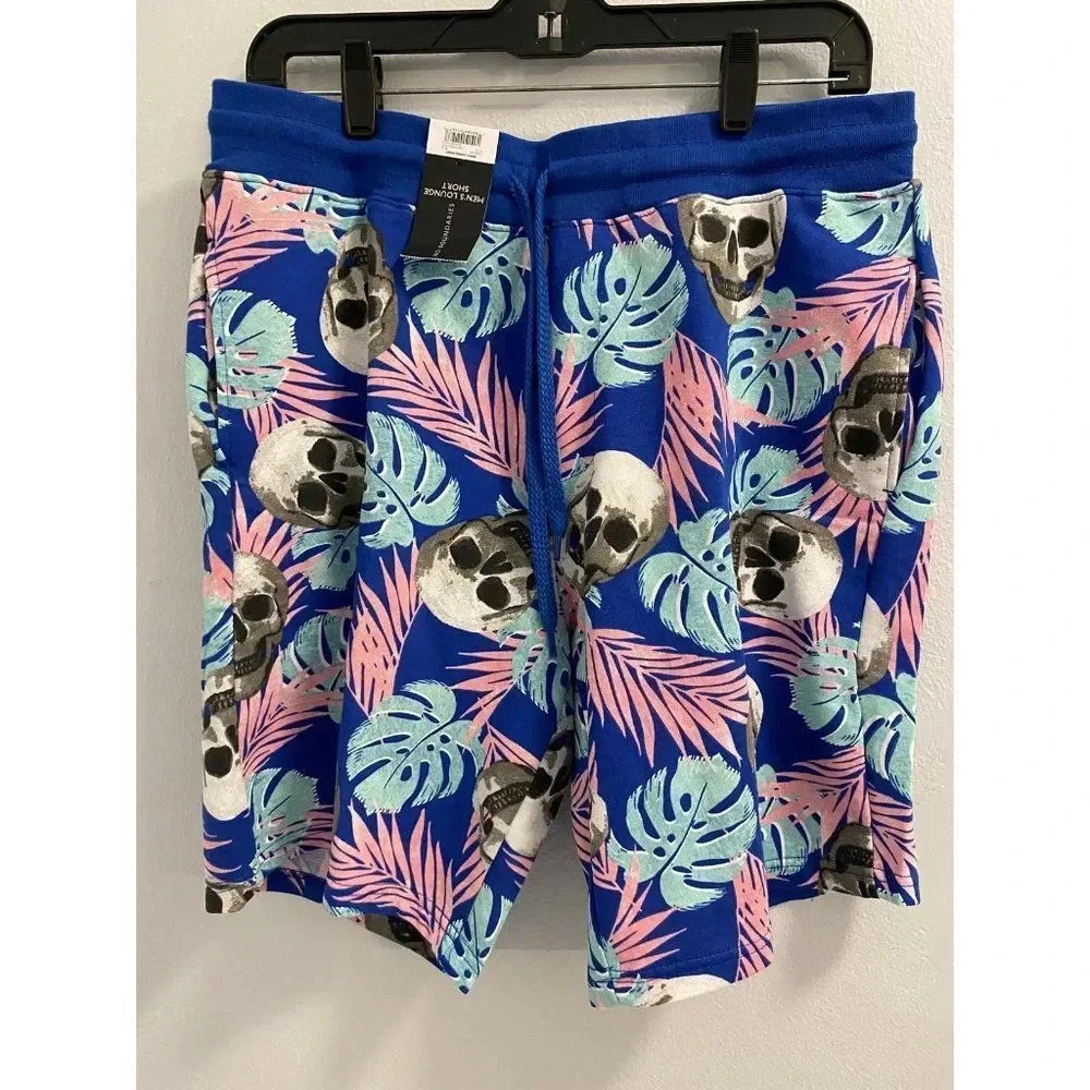 SKULL SUMMER LOUNGE SHORTS WITH POCKETS  -  ALL SIZES S - L AVAILABLE